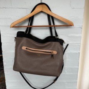 Coach Pebbled Leather Zipper Tote Colorblock